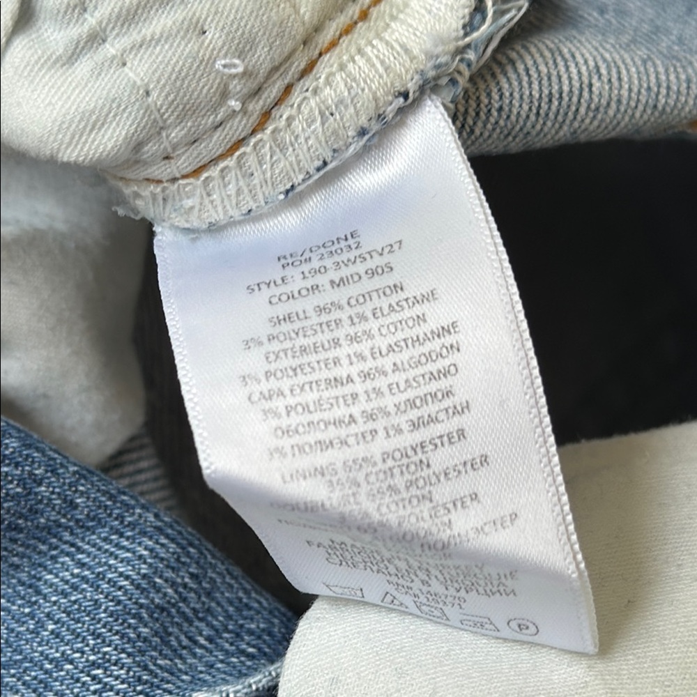 Re/Done Light Blue Straight Leg Jeans - Picture 6 of 6